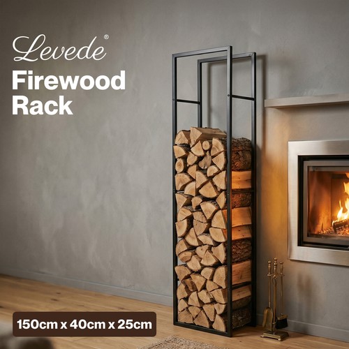 Levede firewood rack - firewood, steel