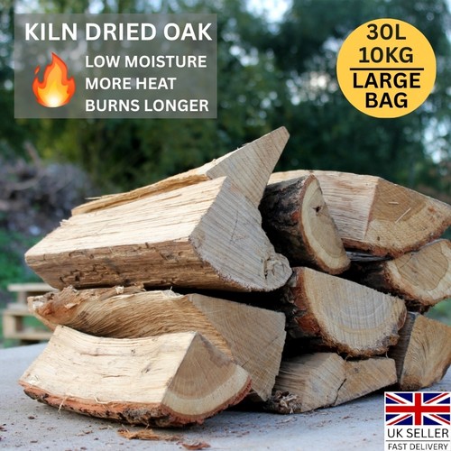 Kiln dried oak logs 10kg - kiln-dried,