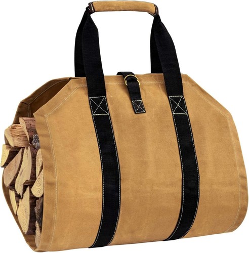 Firewood carrier bag canvas - firewood,