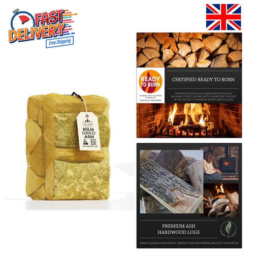 Ash firewood logs 9 6kg - logs, –