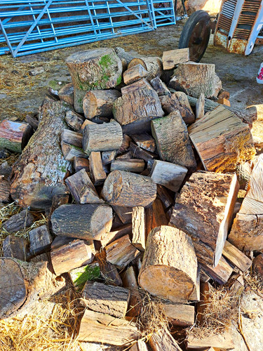 Split firewood logs pile - split,